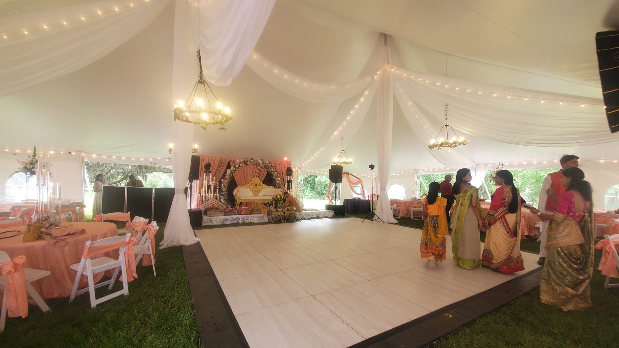 High Tent linen decorations